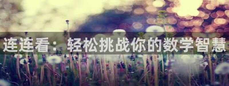 沐鸣1平台登录线路：连连看：轻松挑战你的数学智慧